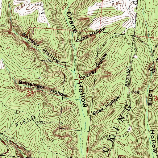Topographic Map of Young Hollow, OH