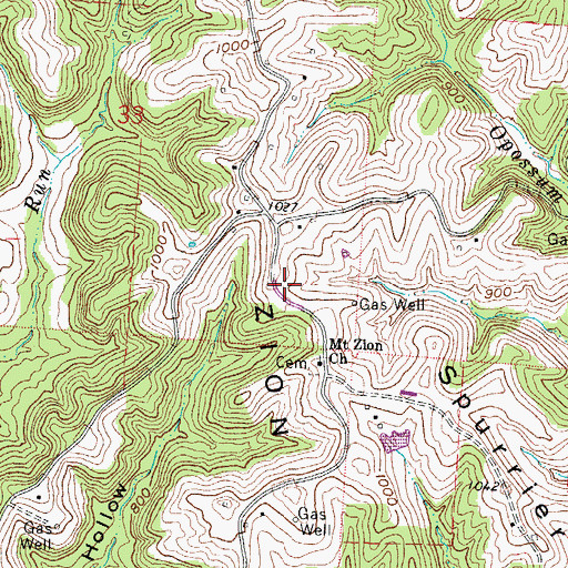 Topographic Map of Zion Ridge, OH