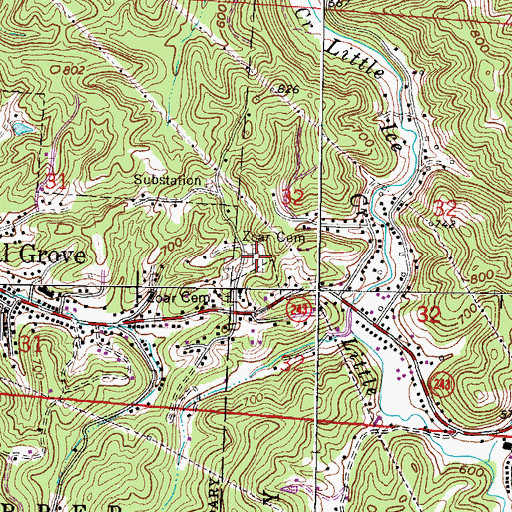 Topographic Map of Zoar Cemetery, OH