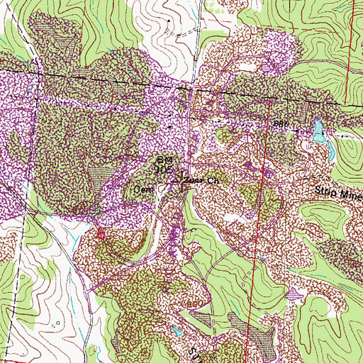 Topographic Map of Zoar Church, OH