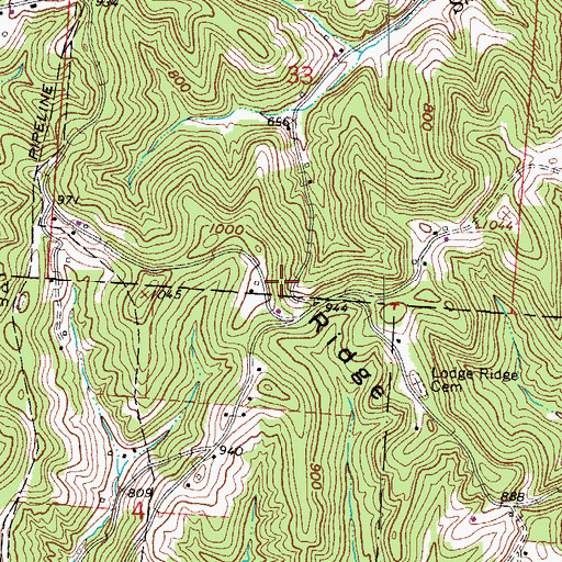 Topographic Map of Lodge Ridge, OH