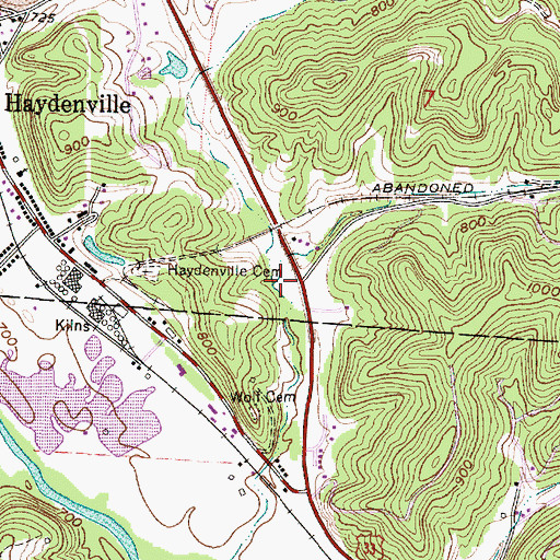 Topographic Map of Wolfkiln Run, OH