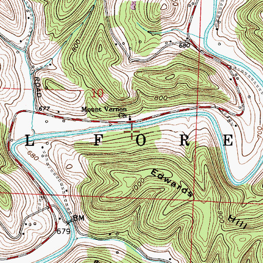 Topographic Map of Oakes Landing, OH