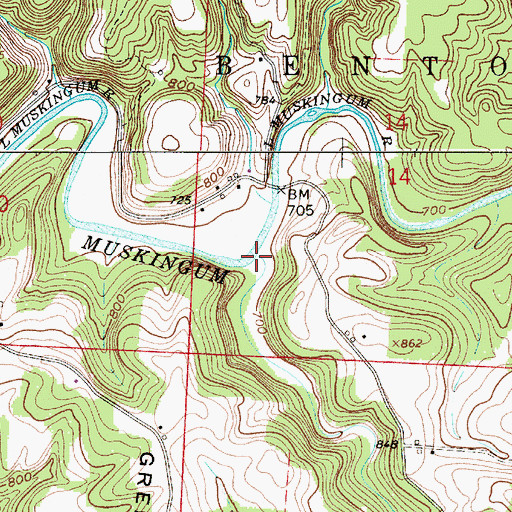 Topographic Map of Rockcamp Run, OH