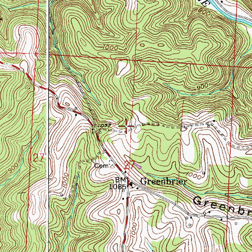Topographic Map of Greenbrier Ridge, OH
