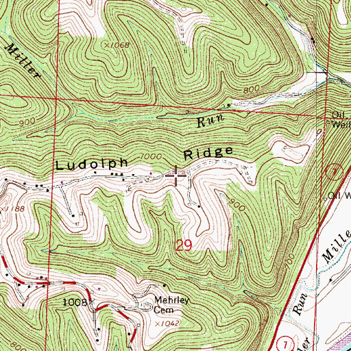 Topographic Map of Ludolph Ridge, OH