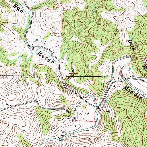 Topographic Map of Shade River, OH