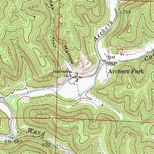 Topographic Map of Independence Township Hall, OH