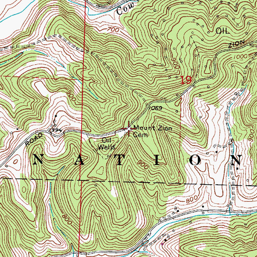 Topographic Map of Mount Zion Cemetery, OH