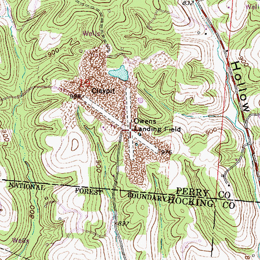 Topographic Map of Owens Landing Field (historical), OH