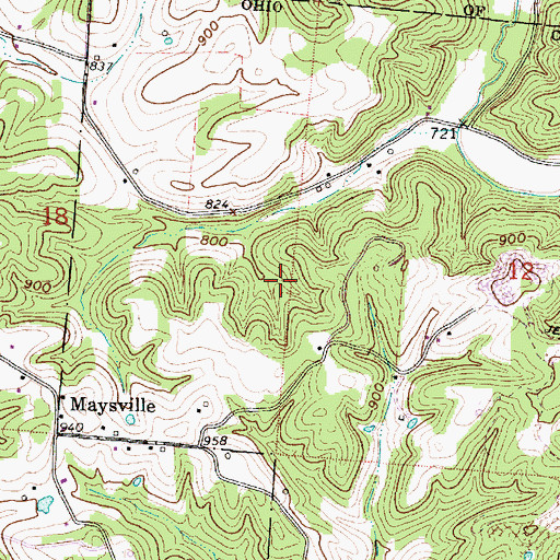 Topographic Map of Buckeye Trail, OH