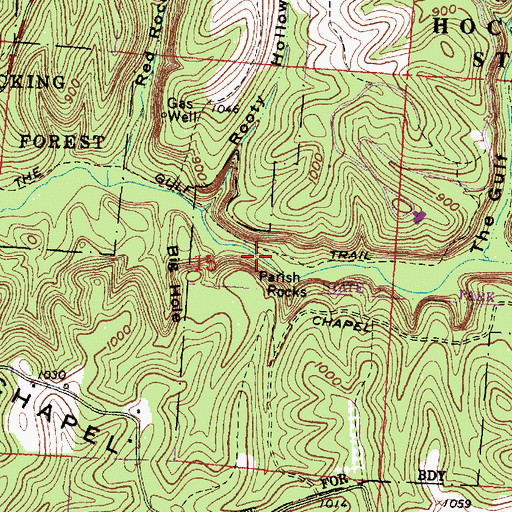 Topographic Map of Chapel Ridge, OH