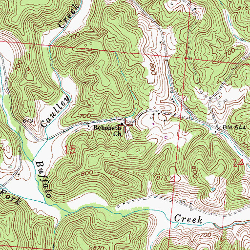Topographic Map of Rehobeth Church, OH