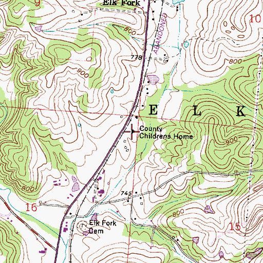 Topographic Map of Vinton County Childrens Home, OH