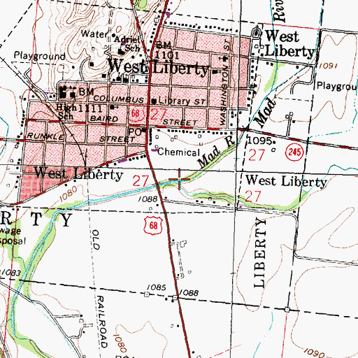 Topographic Map of Macochee Creek, OH
