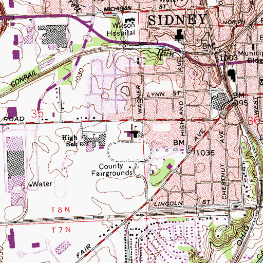 Topographic Map of Emerson Elementary School, OH