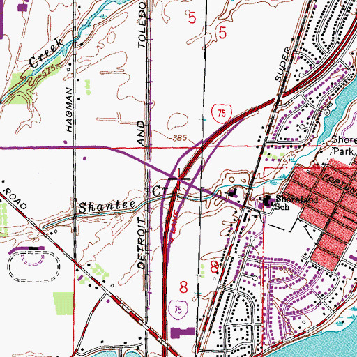 Topographic Map of Interchange 210, OH