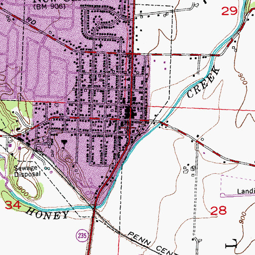 Topographic Map of New Carlisle Public Library, OH