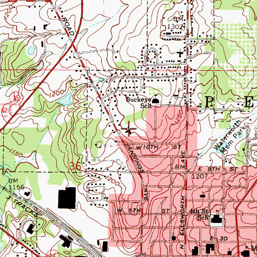 Topographic Map of First Friends Church, OH