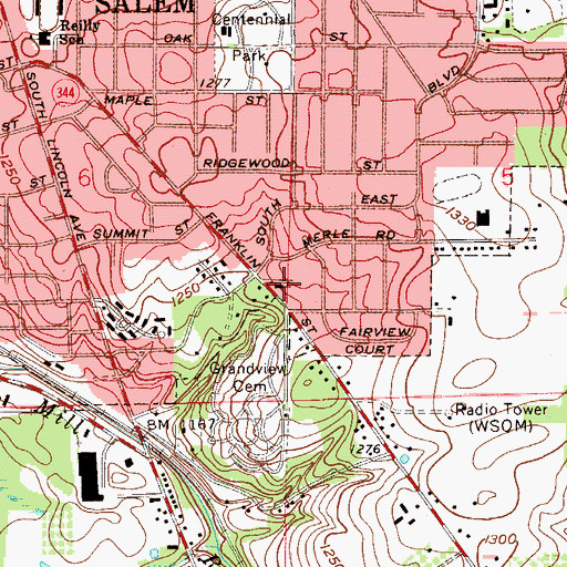 Topographic Map of Southeast Friends Church, OH