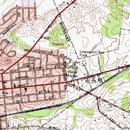 Topographic Map of Middle Run Baptist Church, OH