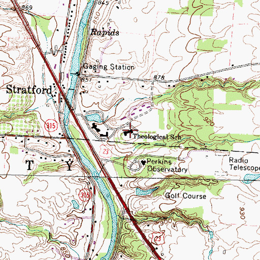Topographic Map of Methodist Theological School in Ohio, OH