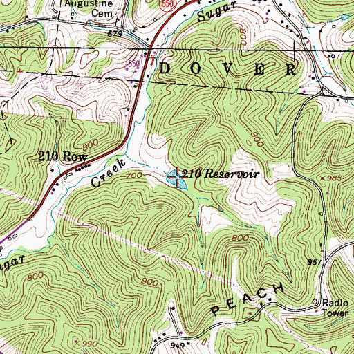 Topographic Map of 210 Reservoir, OH