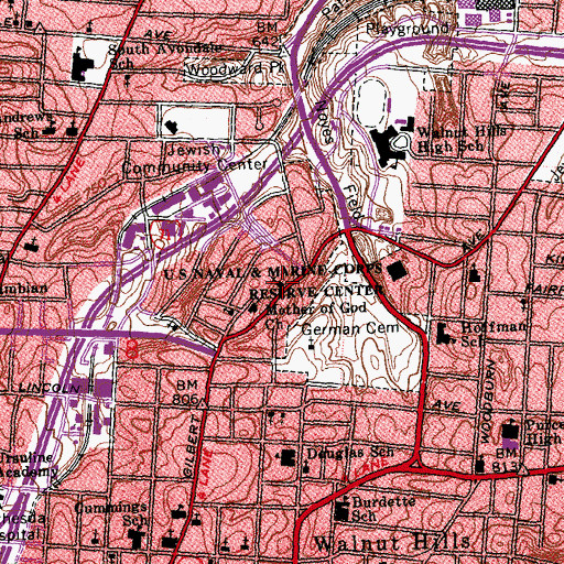Topographic Map of Kingdom Hall of Jehovahs Witnesses, OH
