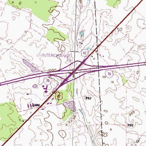 Topographic Map of Interchange 79, OH