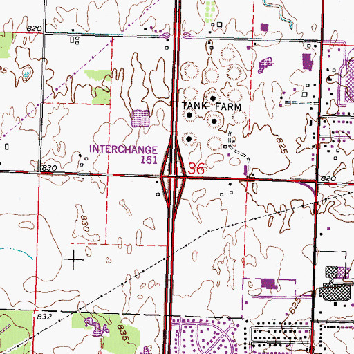 Topographic Map of Interchange 161, OH