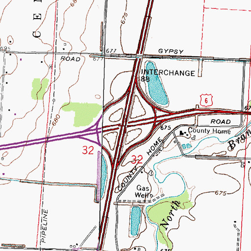 Topographic Map of Interchange 179, OH