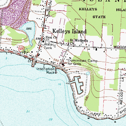 Topographic Map of Saint Josephs College and Academy, OH