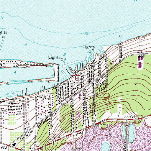 Topographic Map of Lakevue Marina, OH