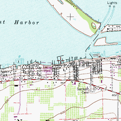 Topographic Map of Marine City Yacht Club, OH