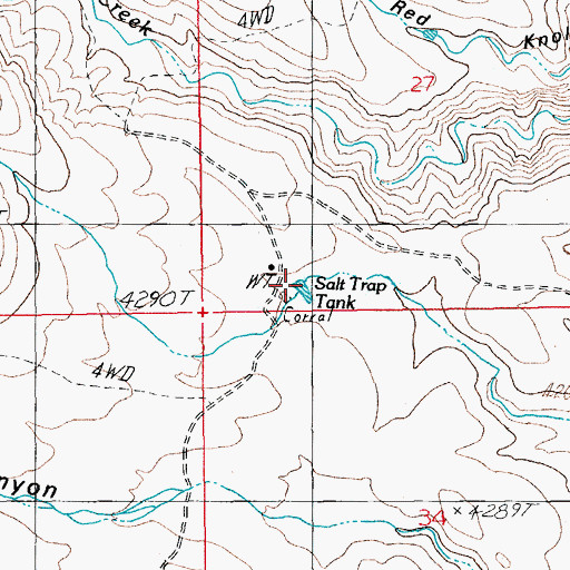 Topographic Map of Salt Trap Tank, AZ