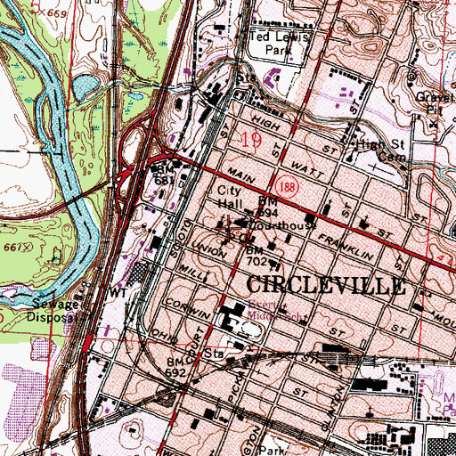 Topographic Map of Saint Josephs School, OH