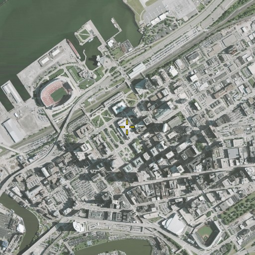 Aerial/Satellite Image of Cleveland Public Hall, OH