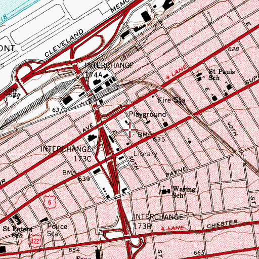 Topographic Map of Sterling Park, OH
