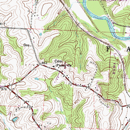 Topographic Map of Finley Methodist Church, OH