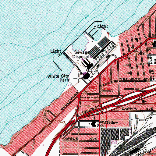 Topographic Map of White City Park, OH