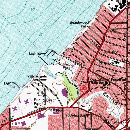 Topographic Map of Wildwood Park, OH