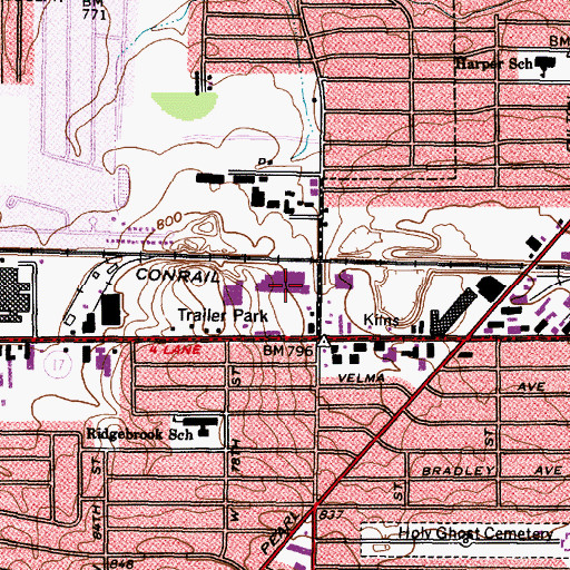 Topographic Map of Brookridge Shopping Center, OH