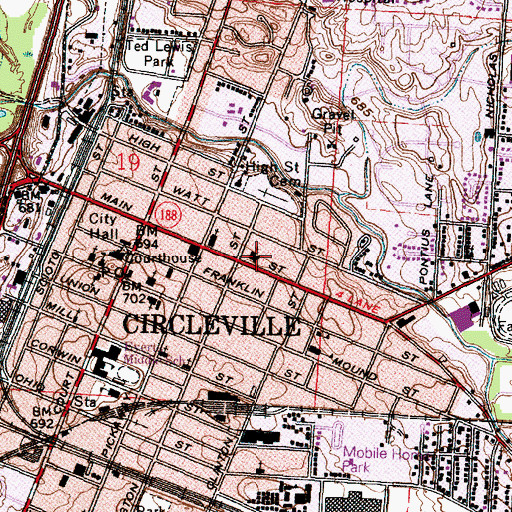 Topographic Map of Good Shepherd United Methodist Church, OH