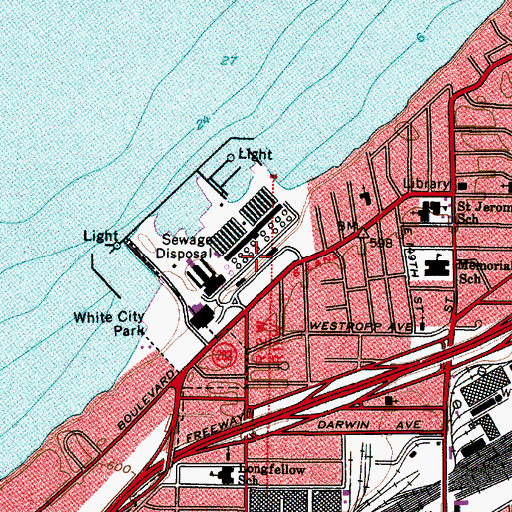 Topographic Map of Easterly Wastewater Treatment Facility, OH