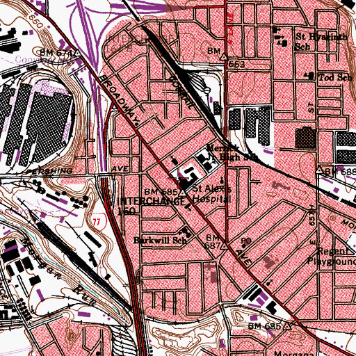 Topographic Map of Little Bohemia, OH