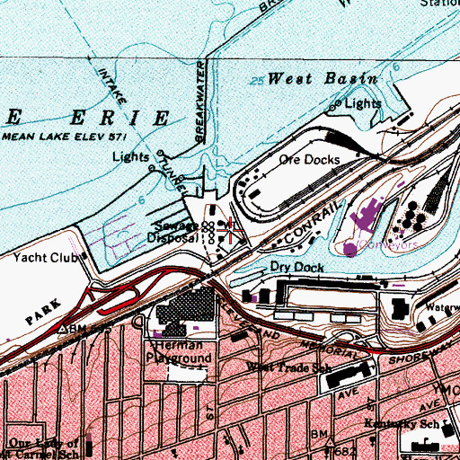 Topographic Map of Westerly Wastewater Treatment Facility, OH