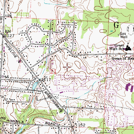 Topographic Map of Green, OH