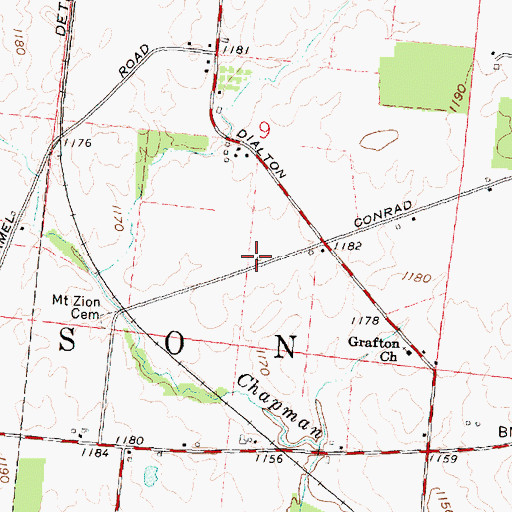 Topographic Map of Grafton School (historical), OH