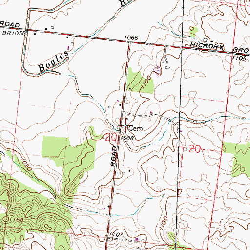 Topographic Map of Hickory Grove School (historical), OH