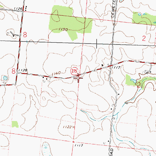 Topographic Map of Mount Jesse School (historical), OH